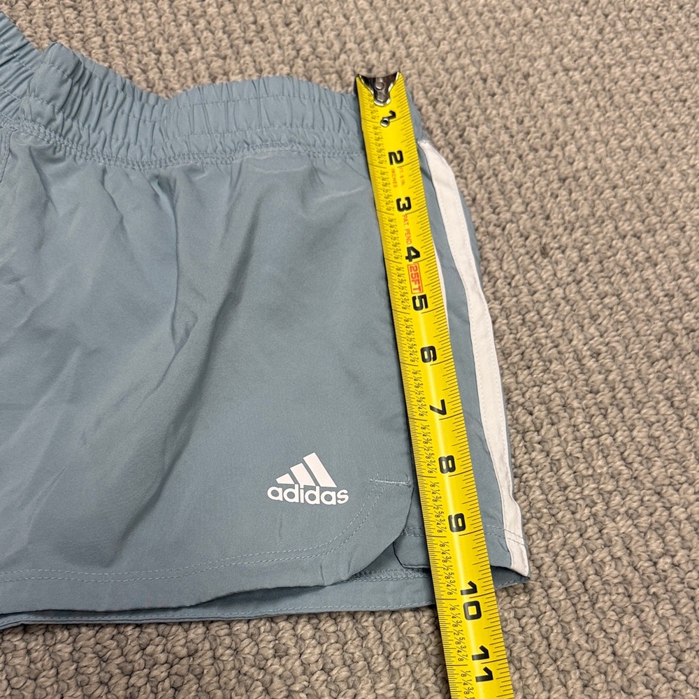 adidas Women's Light Blue Running Shorts with White Stripes, Size Small - Picture 5 of 10